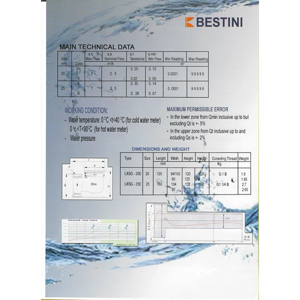 Bestini Vertical Water Meter20mm.