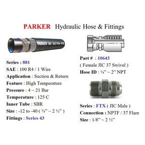 Selang Hidrolik Parker dan Fitting - Hydraulic Hose Paker - Hydraulic Hose Fitting Parker